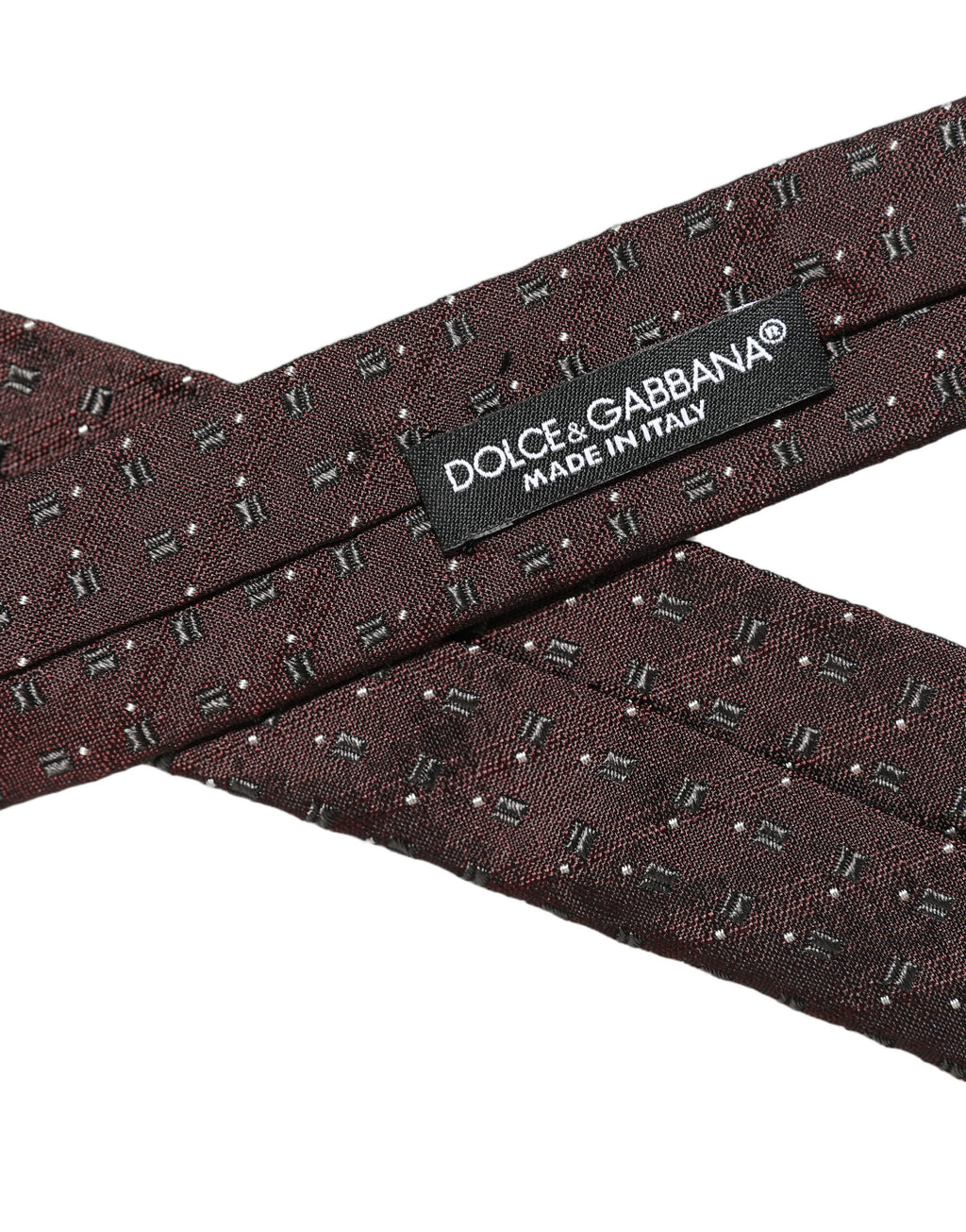 Dolce & Gabbana Herren weinrote geometrische Seidenkrawatte zum Binden