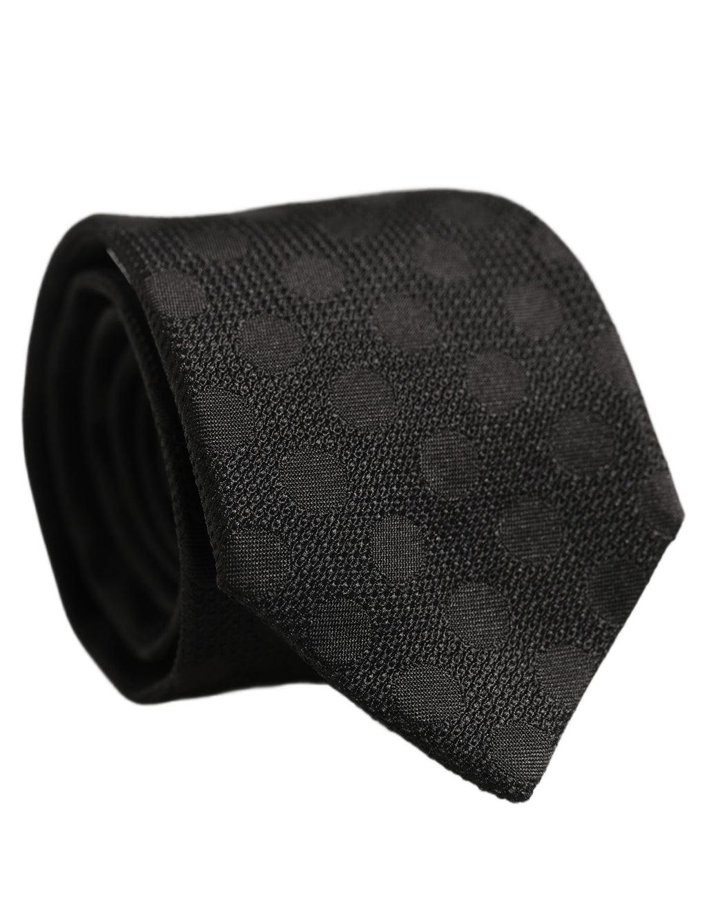 Dolce & Gabbana Schwarze Krawatte aus gepunktetem Jacquard-Seide mit verstellbarem Halsband zum Binden