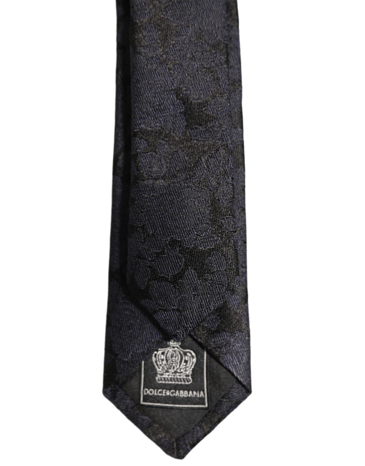 Dolce & Gabbana Herren Schwarze florale Jacquard verstellbare gebundene Krawatte