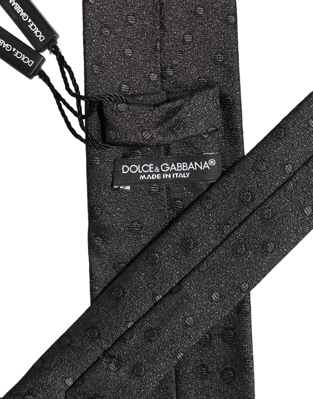 Dolce & Gabbana Herren schwarze Seidenkrawatte mit Polka Dots und verstellbarem Knoten