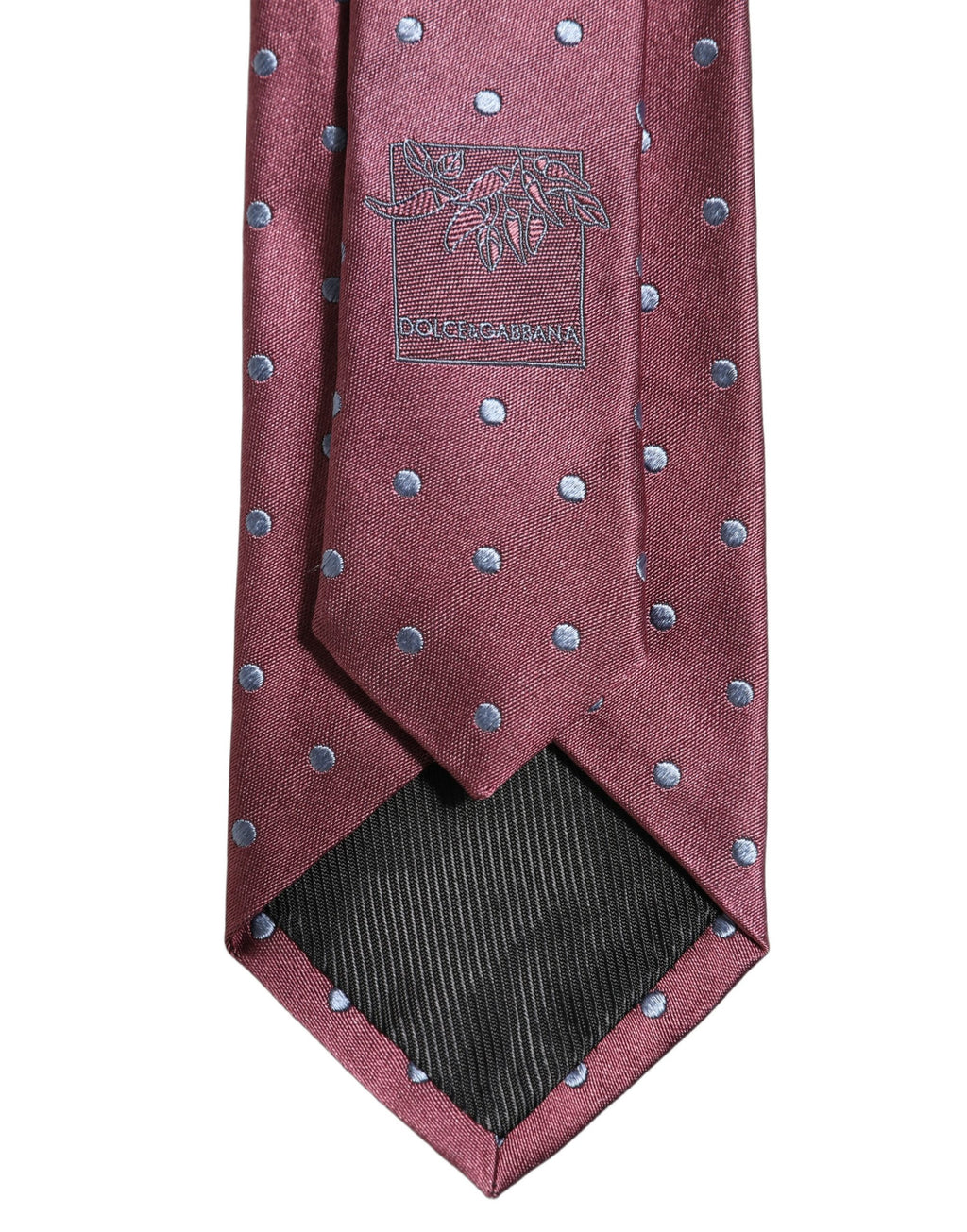 Dolce & Gabbana Herren bordeauxrote Seidenkrawatte mit Tupfen, verstellbar zum Binden