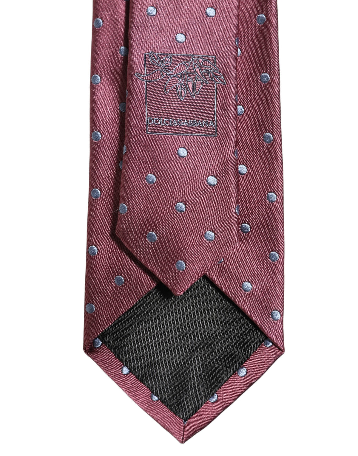 Dolce & Gabbana Herren bordeauxrote Seidenkrawatte mit Tupfen, verstellbar zum Binden