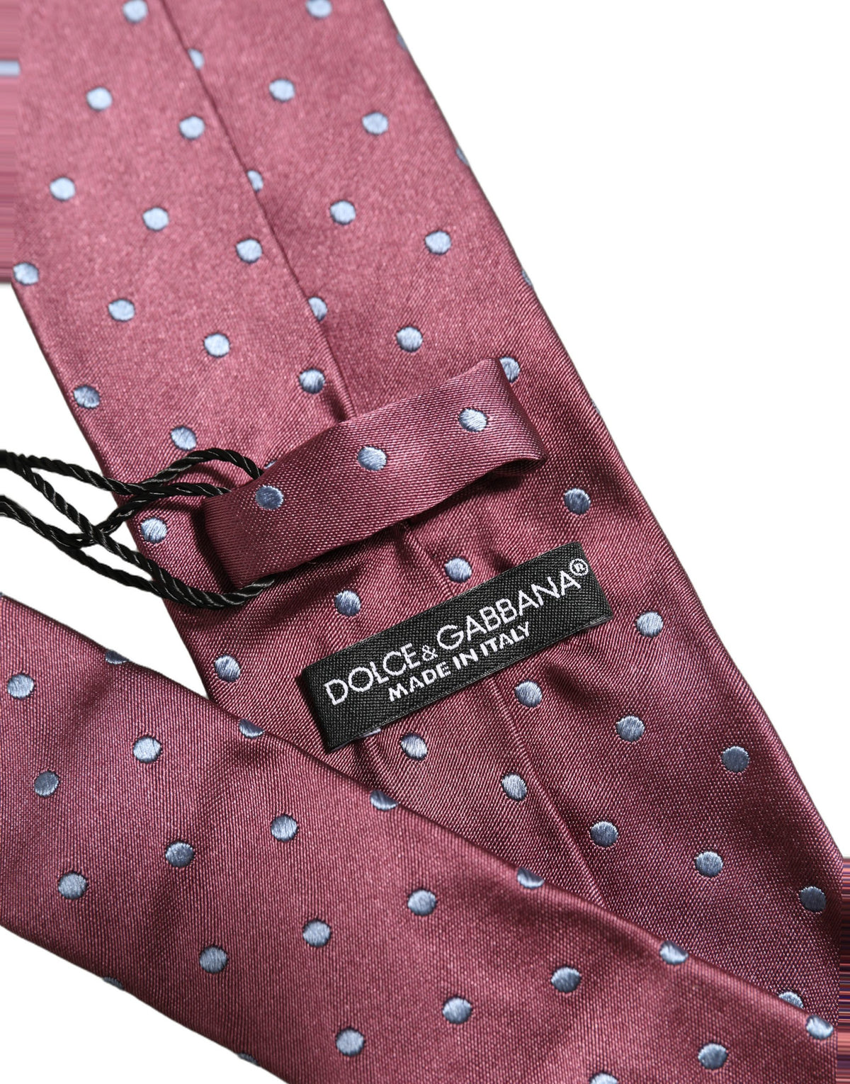 Dolce & Gabbana Herren bordeauxrote Seidenkrawatte mit Tupfen, verstellbar zum Binden