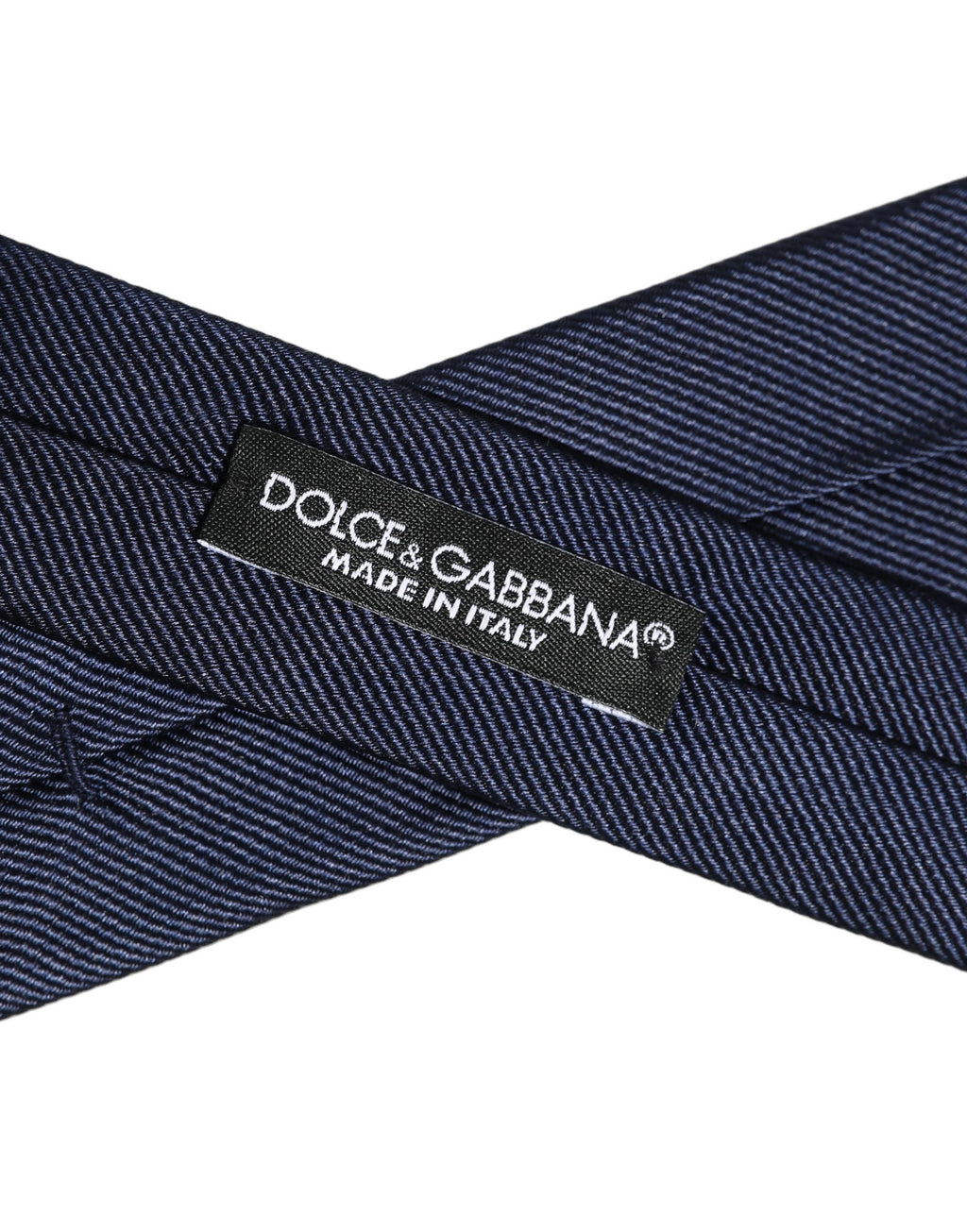 Dolce & Gabbana Men Dark Blue Textured Silk Adjustable Tied Necktie Tie