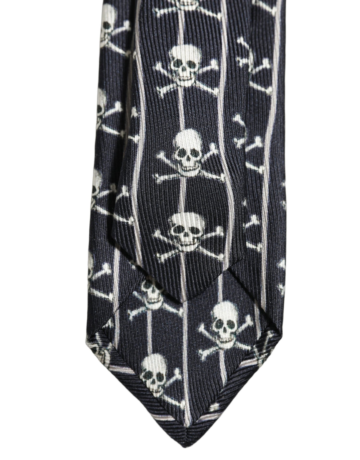 Dolce & Gabbana Herren Schwarzes Seiden-Krawatte mit Totenkopfmotiv verstellbar zum Binden