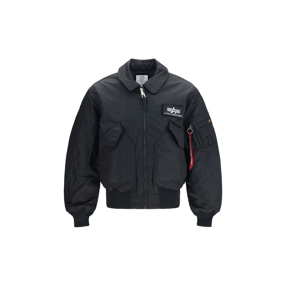 ALPHA INDUSTRIES Schwarze Polyester Bomberjacke