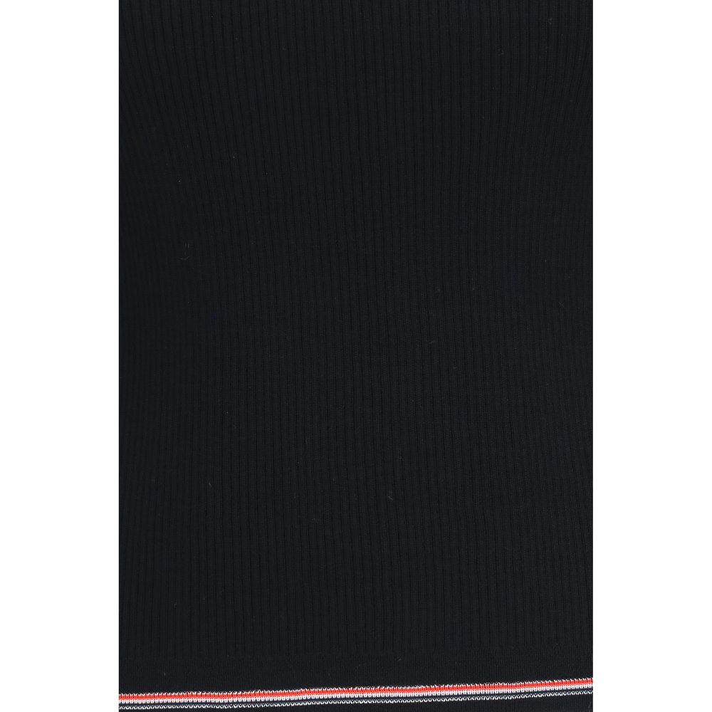 Thom Browne Schwarzes ärmelloses T-Shirt aus Wolle Oves Aries
