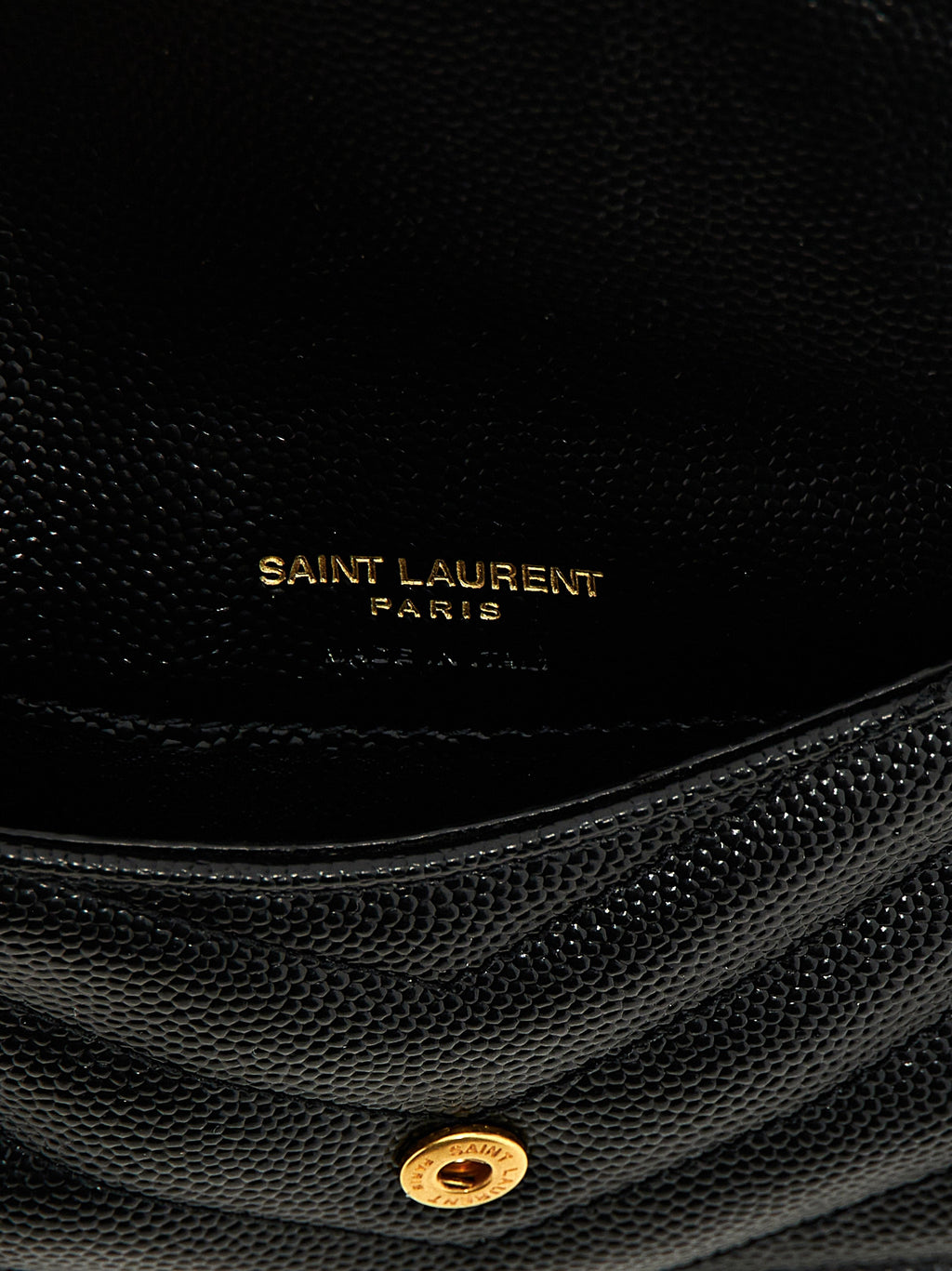 Saint Laurent Kartenetui aus schwarzem Kalbsleder