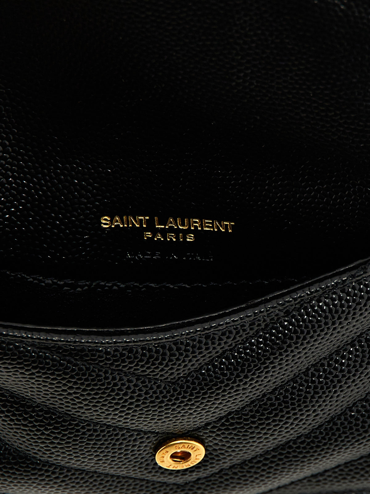 Saint Laurent Kartenetui aus schwarzem Kalbsleder