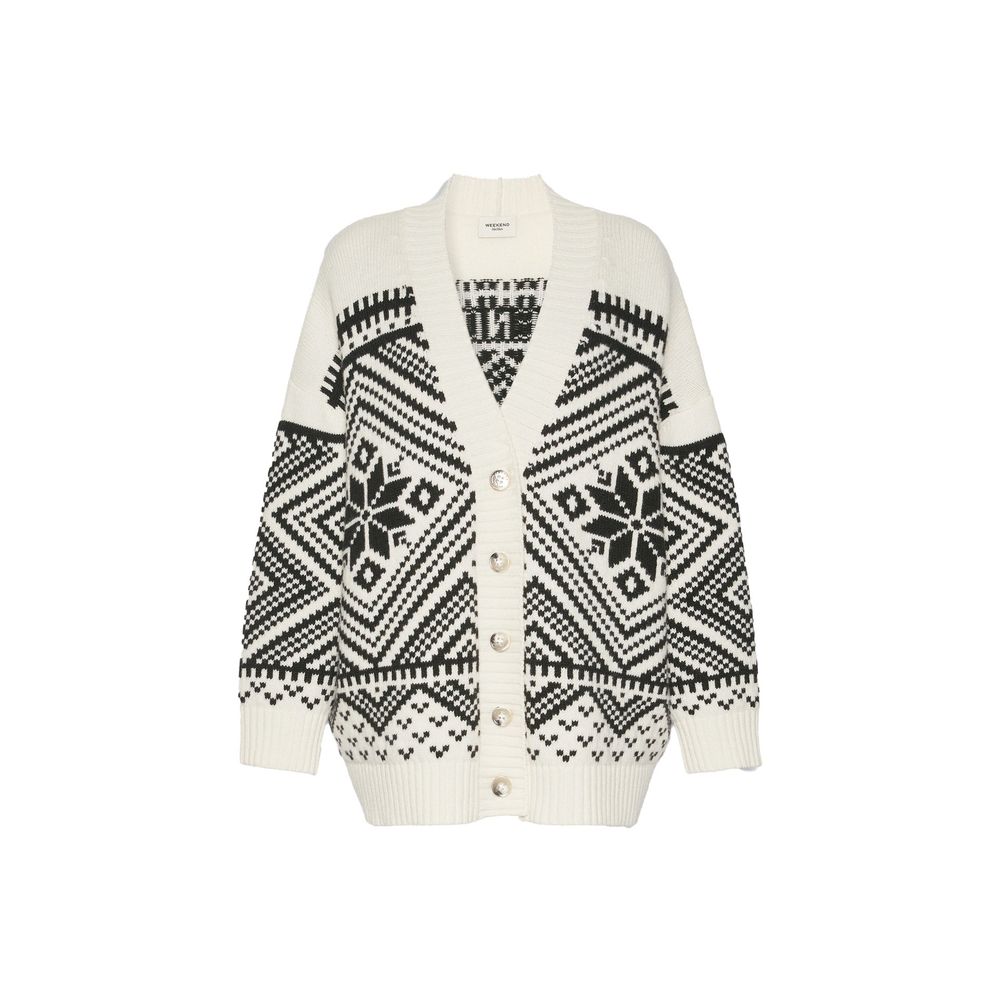 Max Mara Cardigan aus weißer Schurwolle