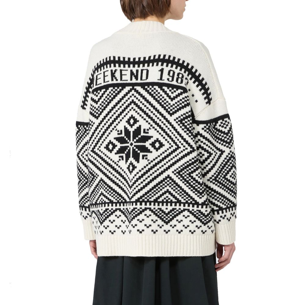 Max Mara Cardigan aus weißer Schurwolle
