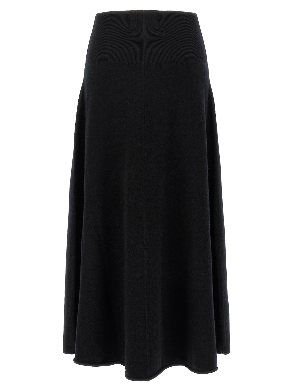 Extreme Cashmere Black Cashmere Midi Skirt