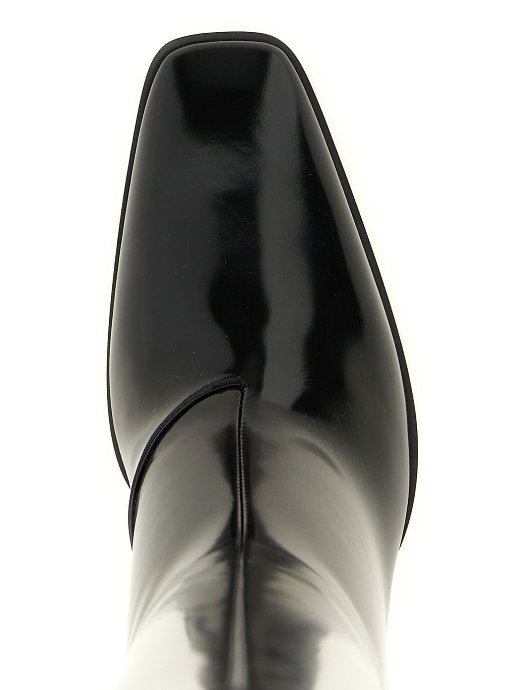 Saint Laurent Overknee-Stiefel aus schwarzem Kalbsleder