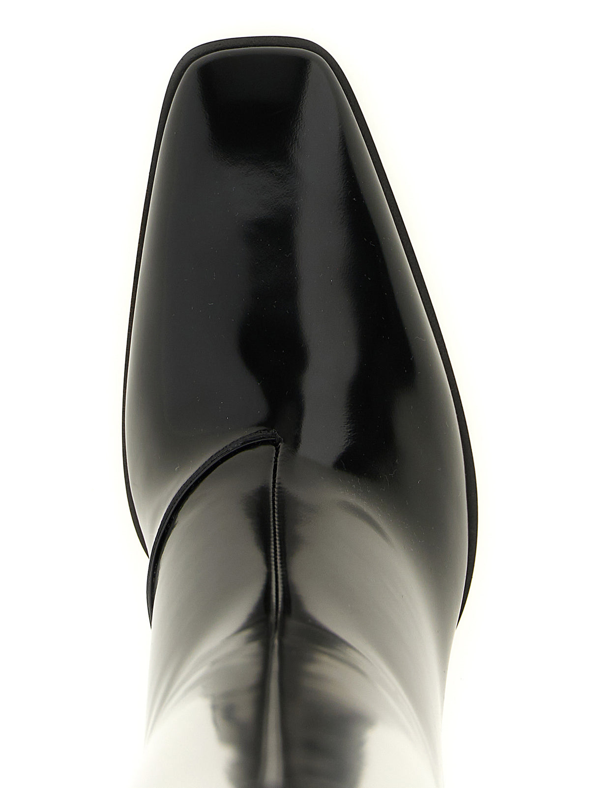 Saint Laurent Overknee-Stiefel aus schwarzem Kalbsleder