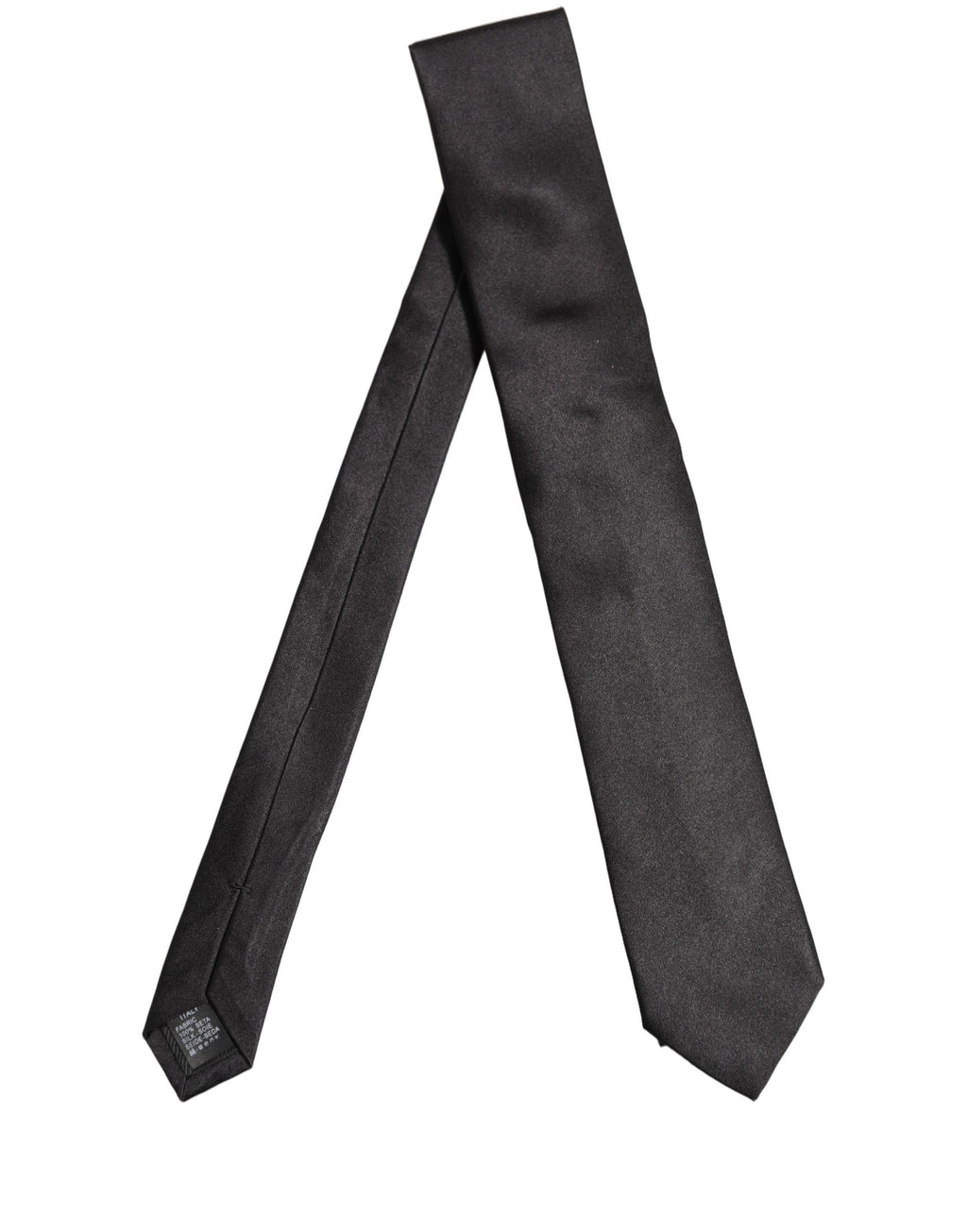 Dolce & Gabbana Schwarze Satin 100% Seide Verstellbare Herren Krawatte zum Binden