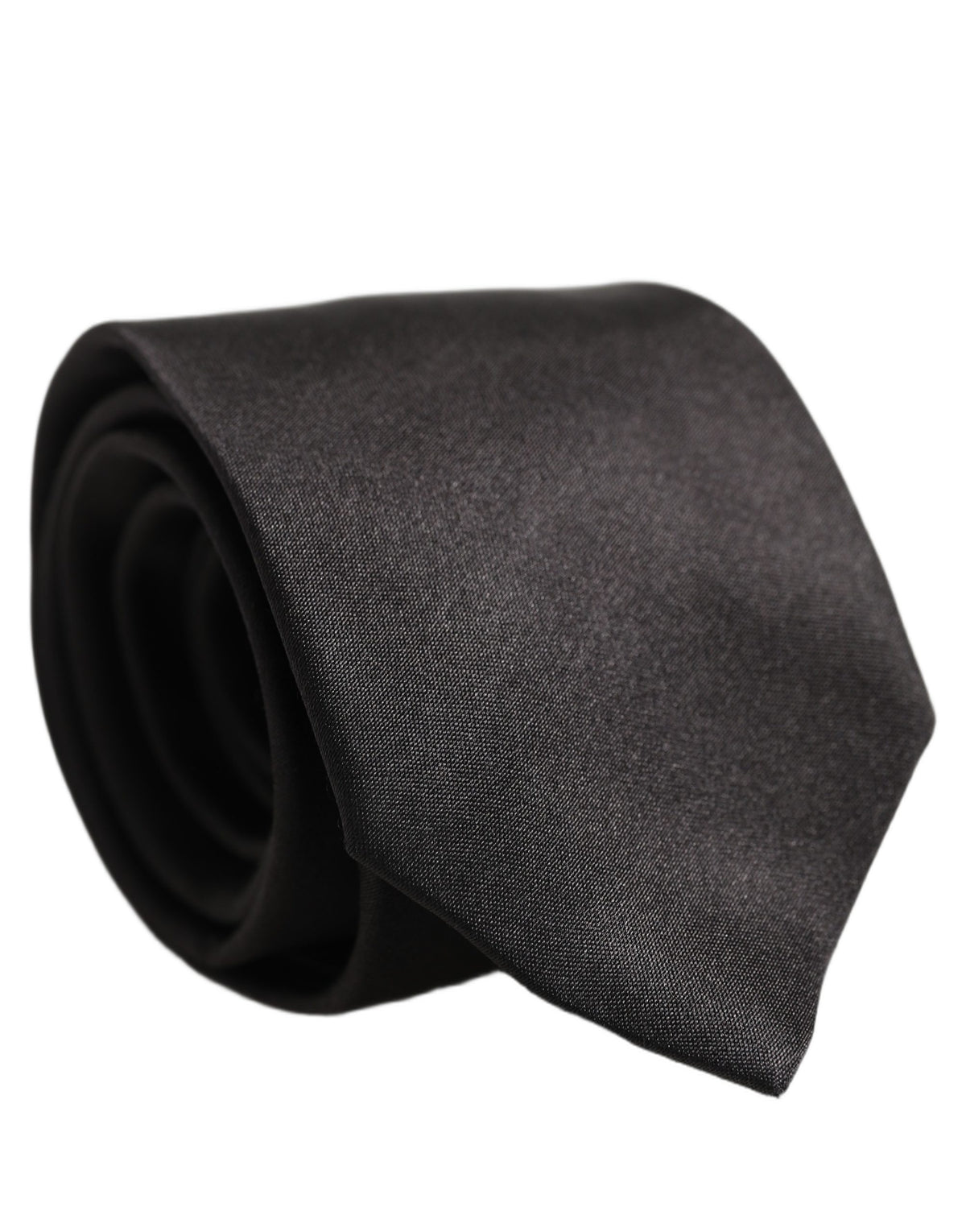 Dolce & Gabbana Schwarze Satin 100% Seide Verstellbare Herren Krawatte zum Binden