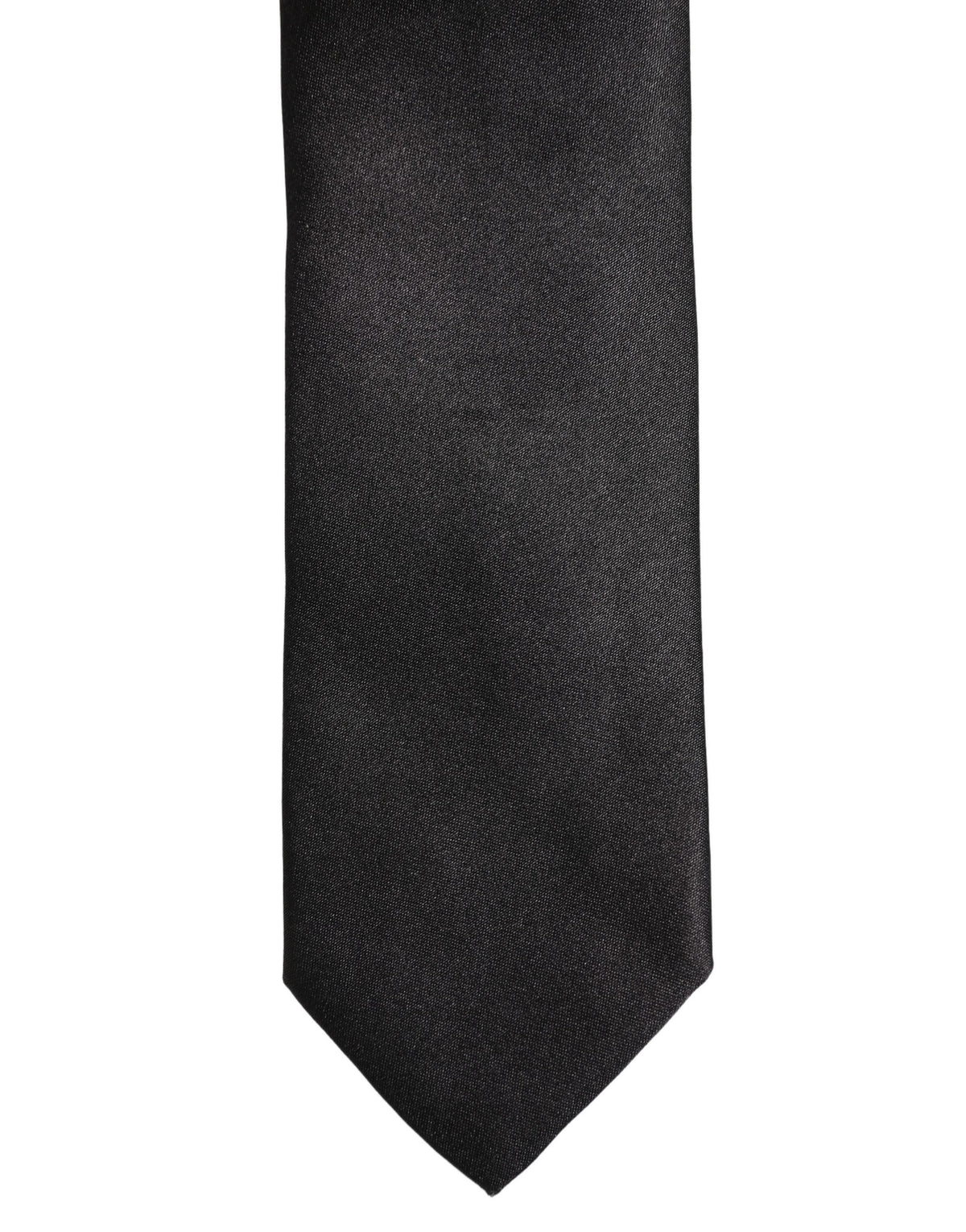 Dolce & Gabbana Schwarze Satin 100% Seide Verstellbare Herren Krawatte zum Binden