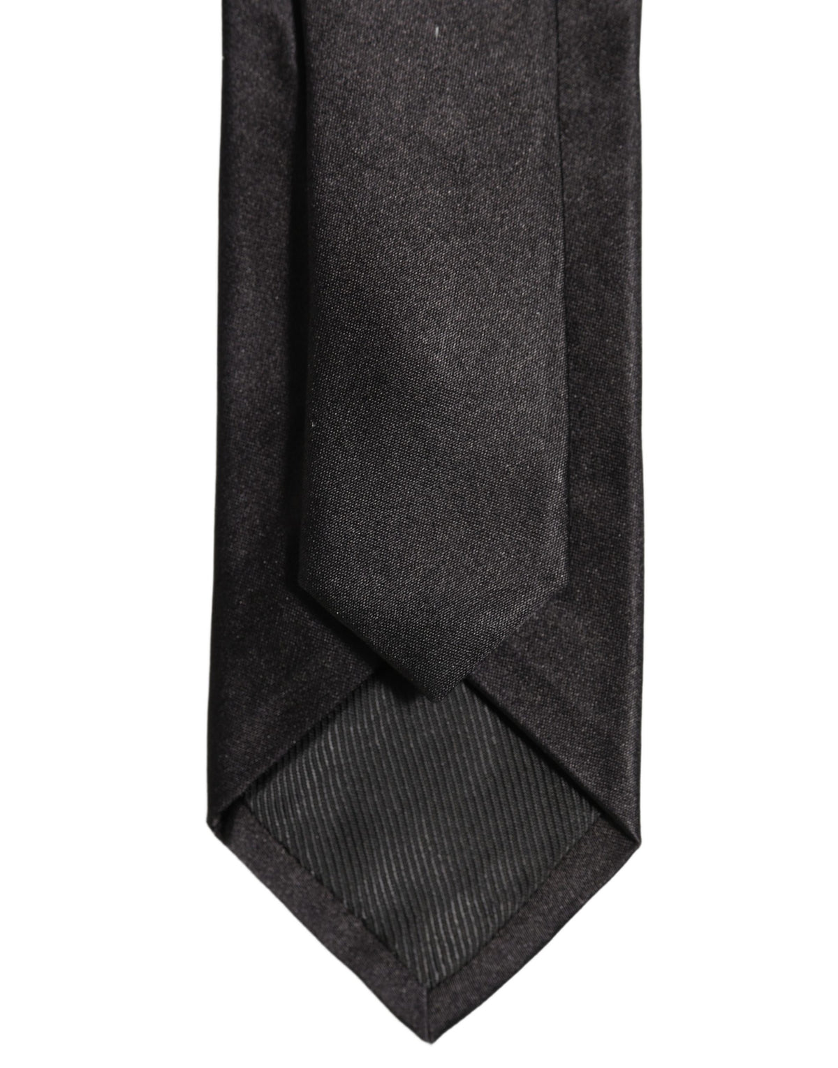 Dolce & Gabbana Schwarze Satin 100% Seide Verstellbare Herren Krawatte zum Binden