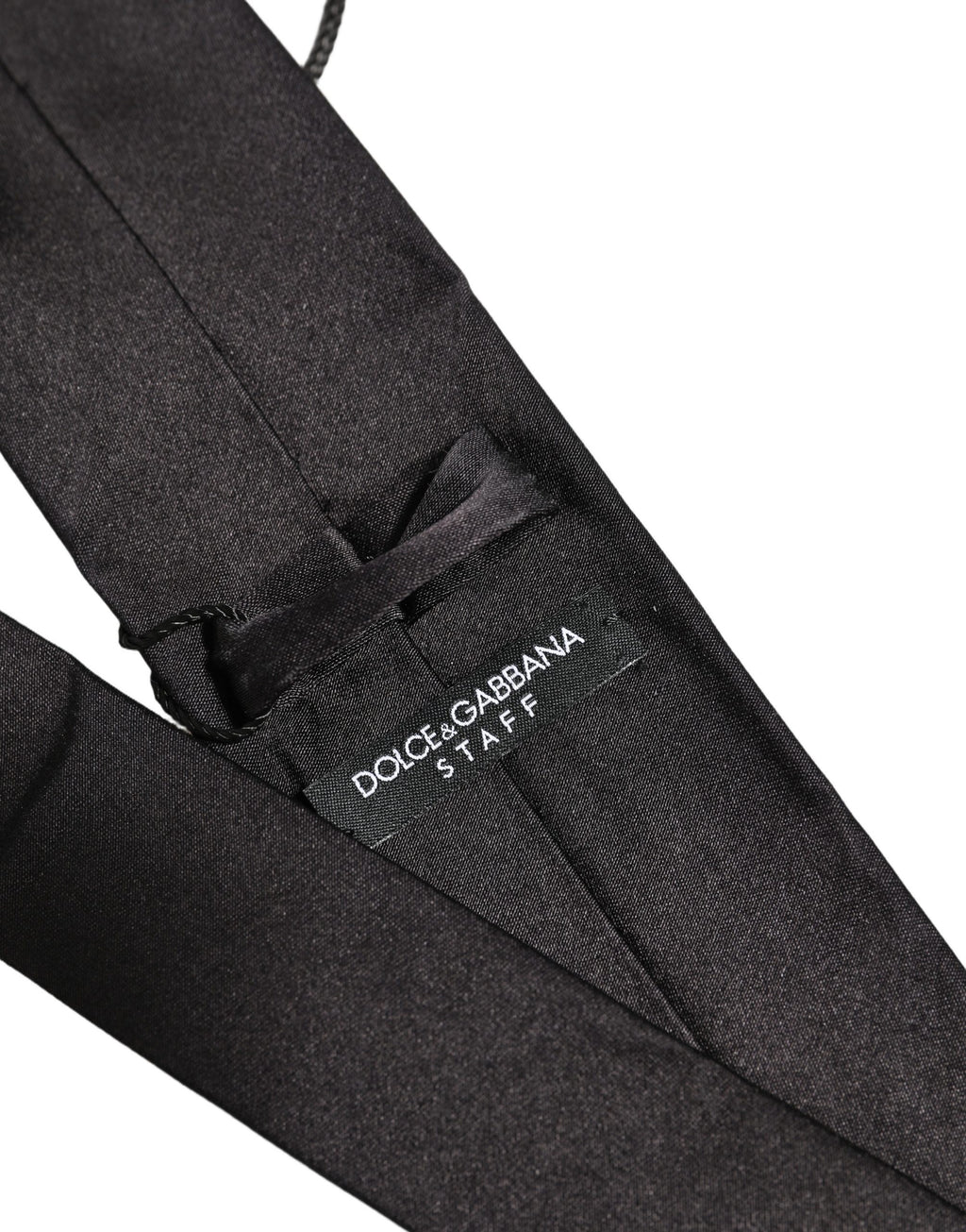 Dolce & Gabbana Schwarze Satin 100% Seide Verstellbare Herren Krawatte zum Binden