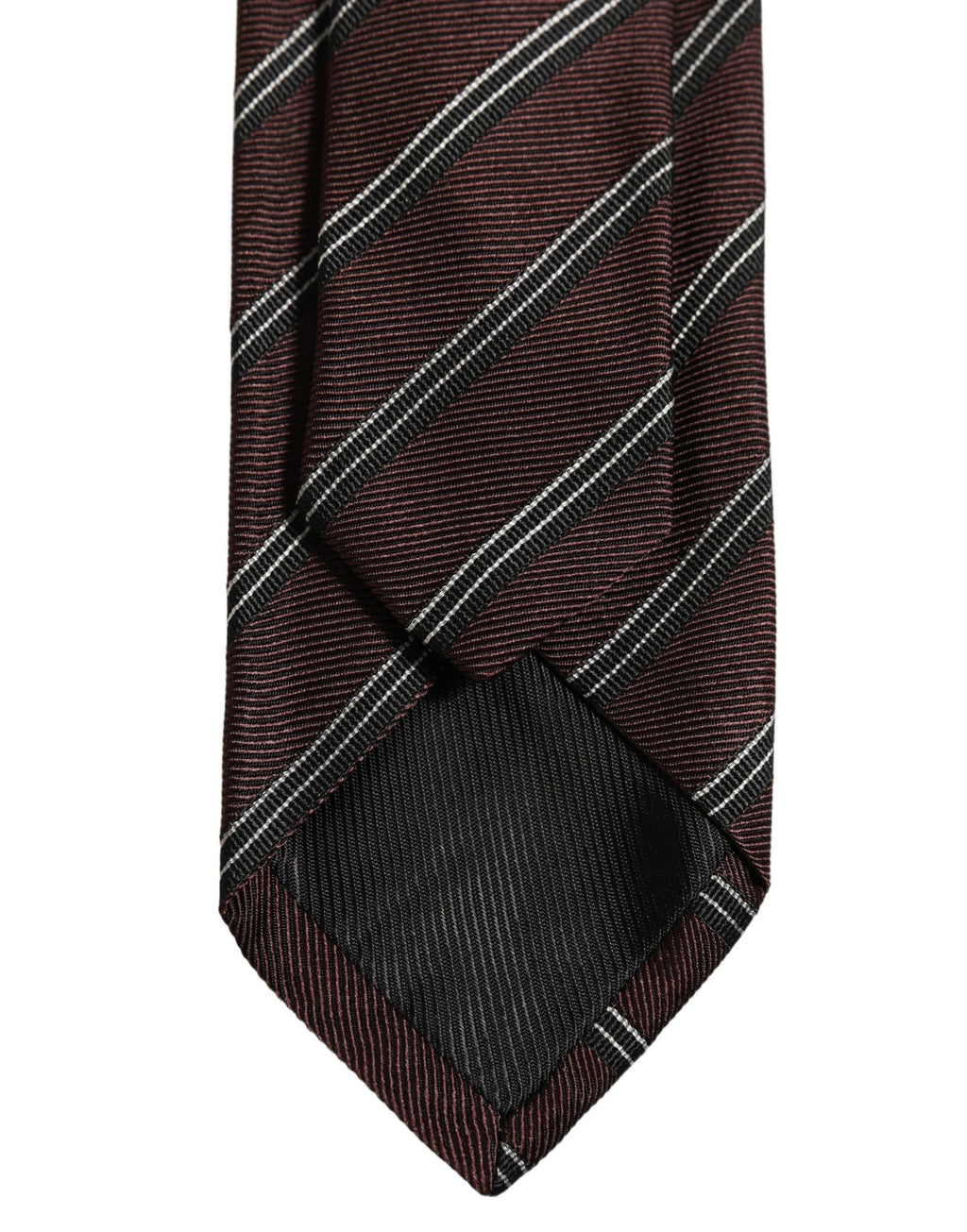 Dolce & Gabbana Burgundy Stripes Silk Adjustable Necktie Accessory Tie