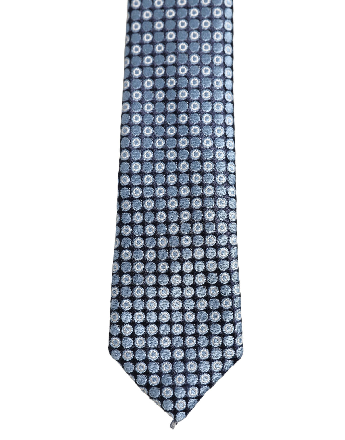 Dolce & Gabbana Seidenkrawatte mit blauem Kreis-Muster und verstellbarem Halsriemen