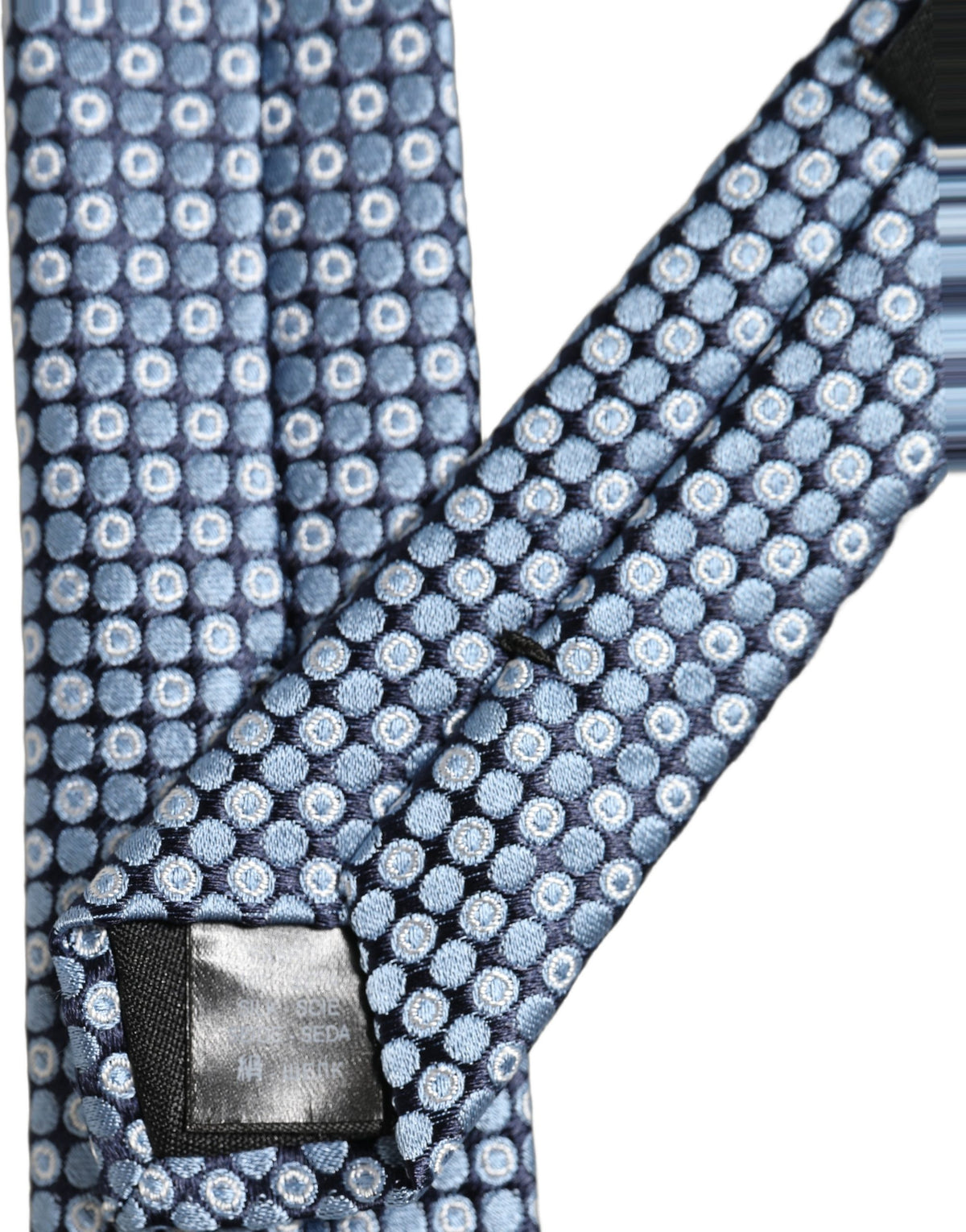 Dolce & Gabbana Seidenkrawatte mit blauem Kreis-Muster und verstellbarem Halsriemen
