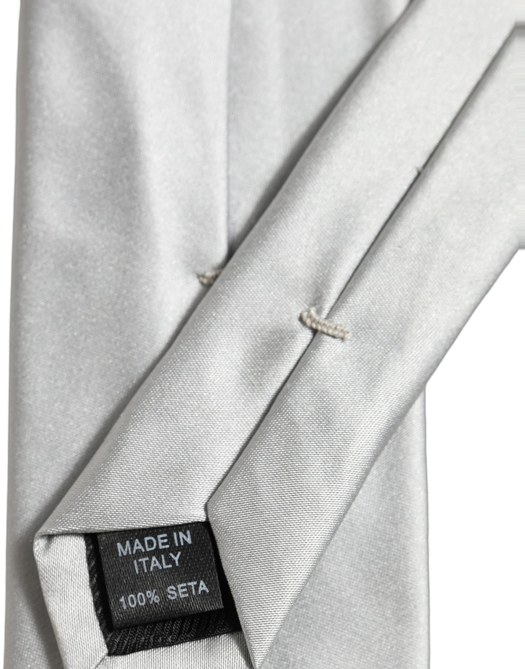 Dolce & Gabbana Gray Satin 100% Silk Adjustable Tied Men Necktie Tie