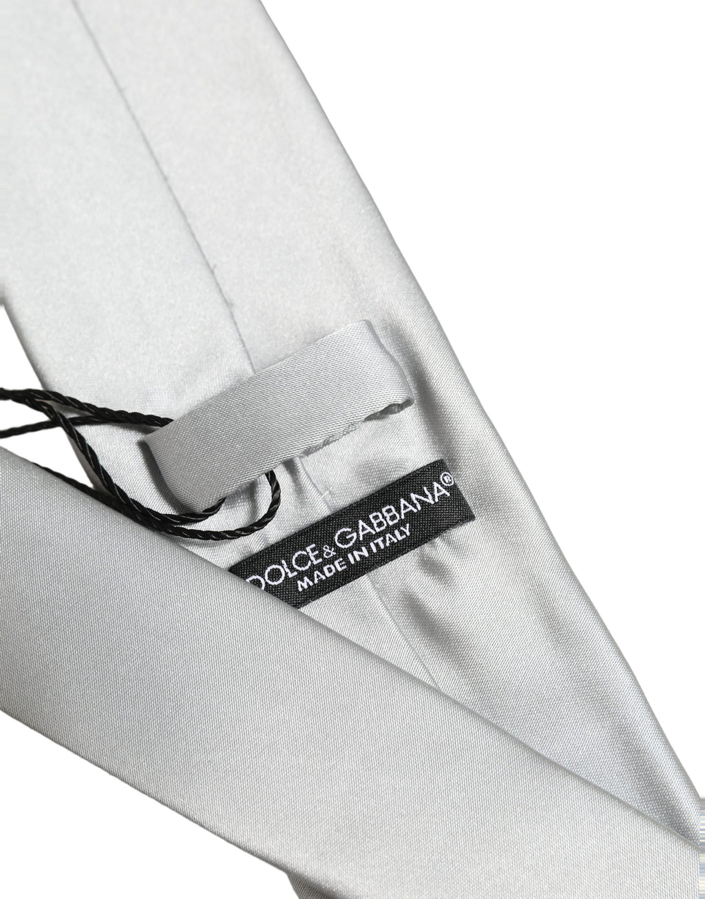 Dolce & Gabbana Gray Satin 100% Silk Adjustable Tied Men Necktie Tie