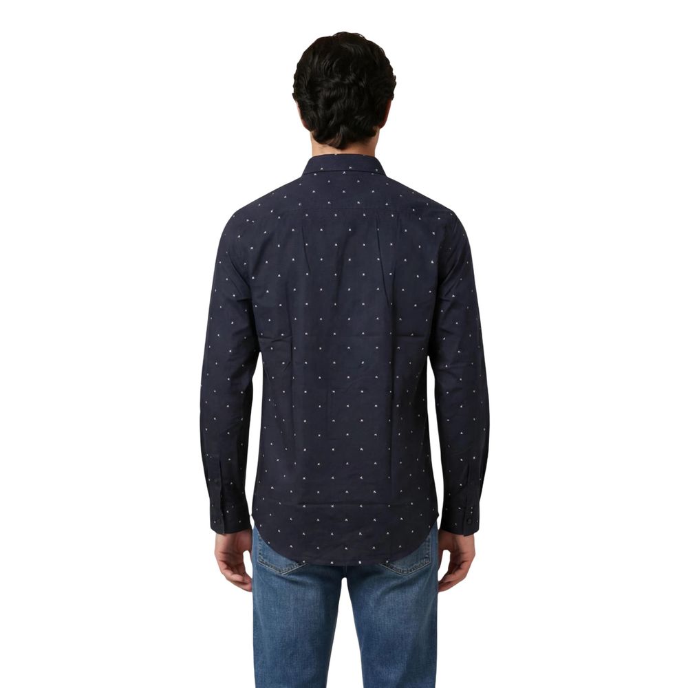 Armani Exchange Blaues Baumwollhemd mit Muster