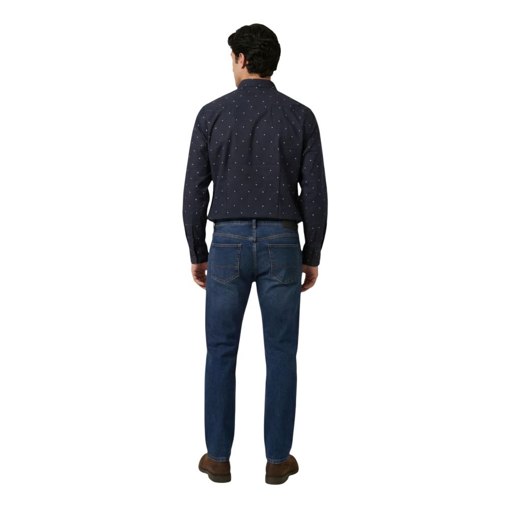 Armani Exchange Blaues Baumwollhemd mit Muster