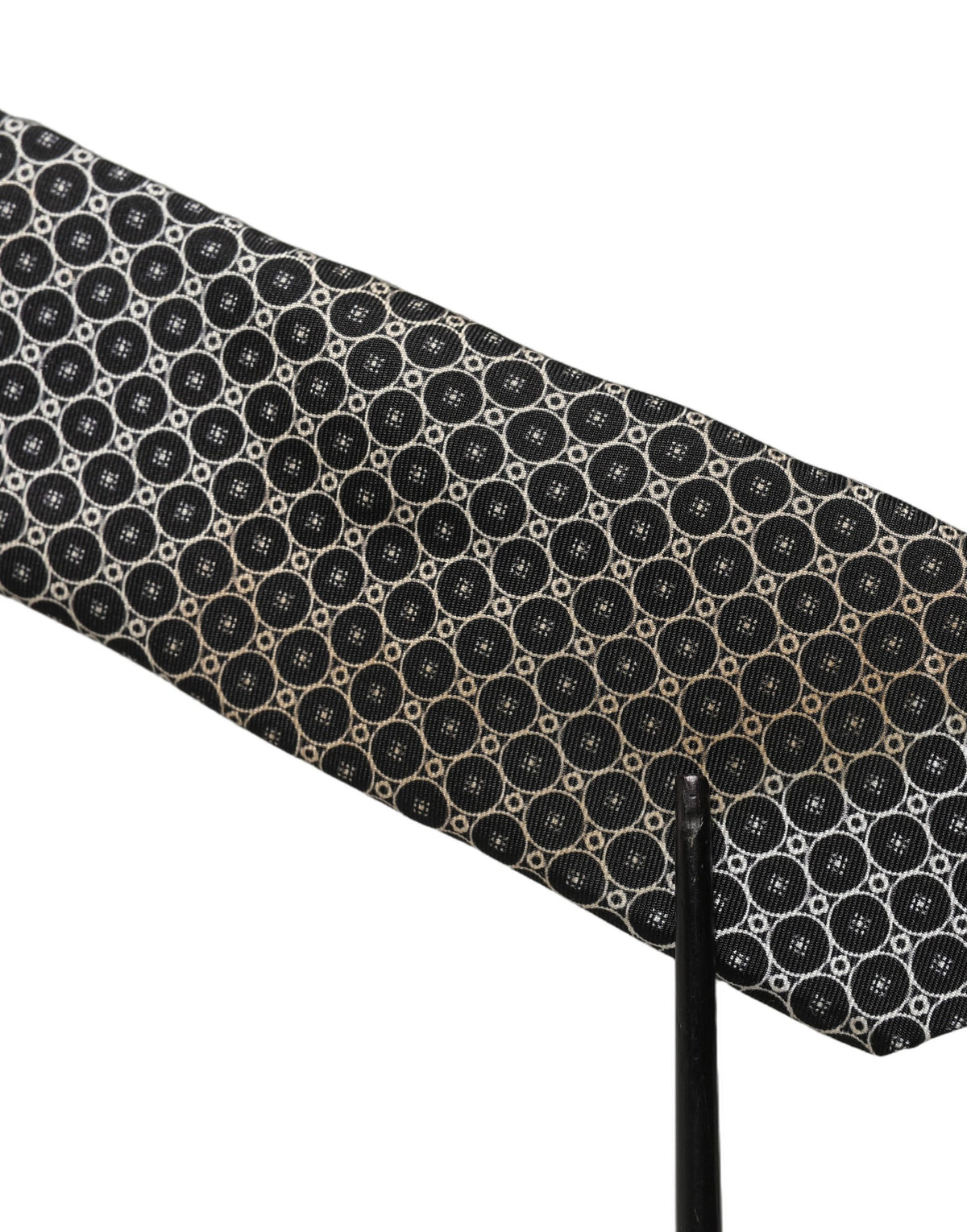 Dolce & Gabbana Schwarz Weiß Geometrisch Seide Verstellbar Krawatten-Accessoire Krawatte