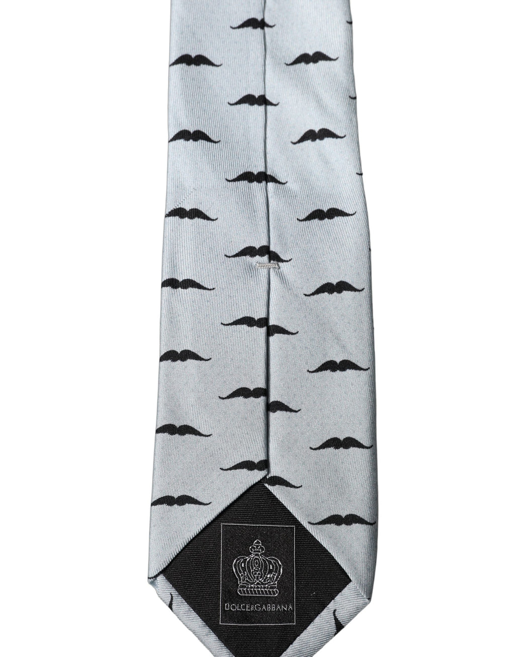 Dolce & Gabbana Light Gray Mustache Silk Adjustable Necktie Accessory