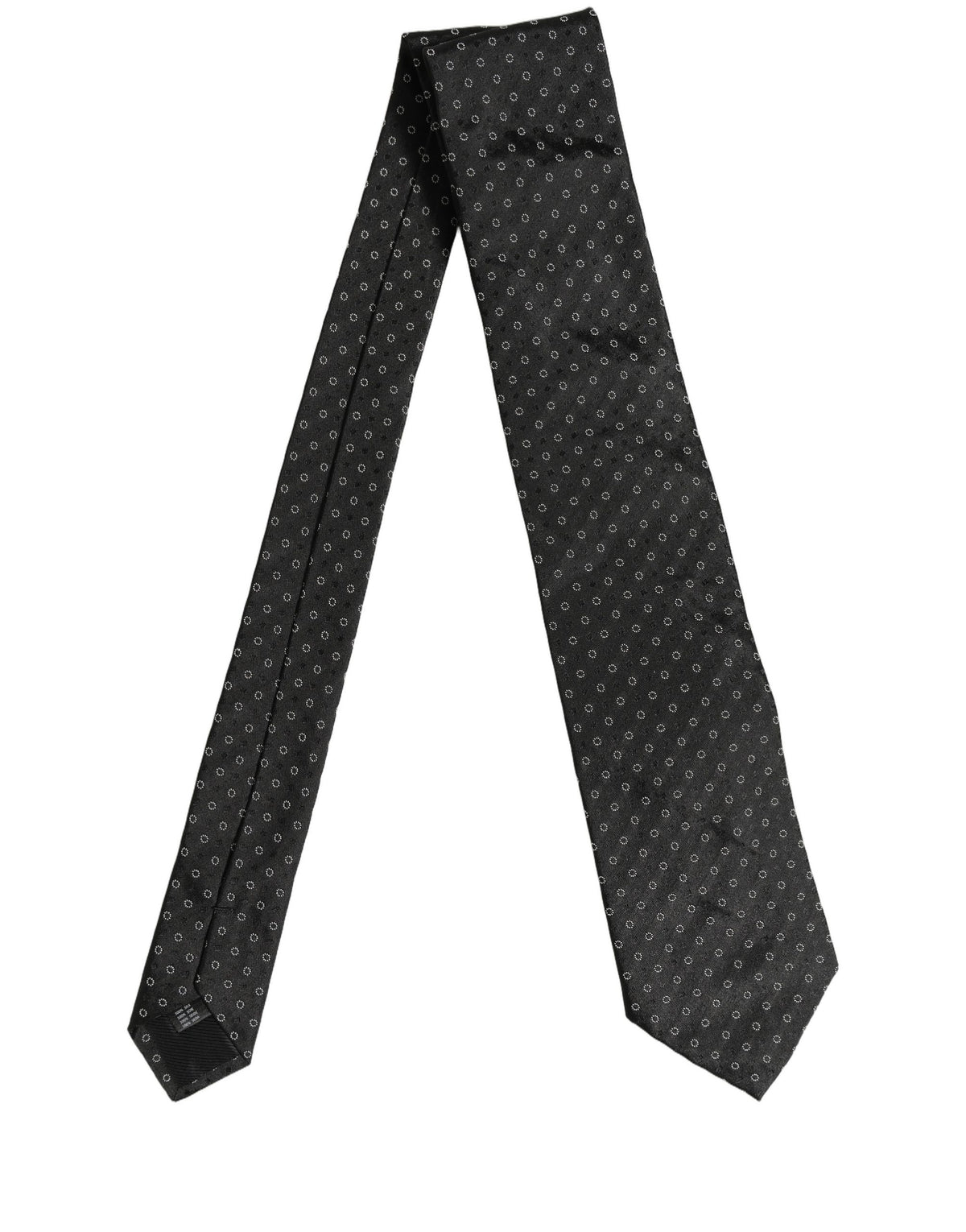 Dolce & Gabbana Schwarze geometrische Kreis verstellbare Krawatte Accessoire