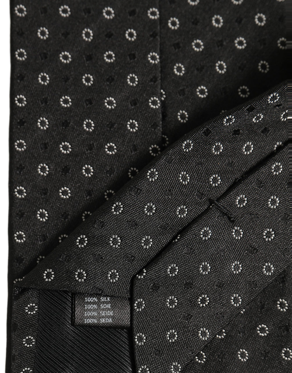 Dolce & Gabbana Schwarze geometrische Kreis verstellbare Krawatte Accessoire