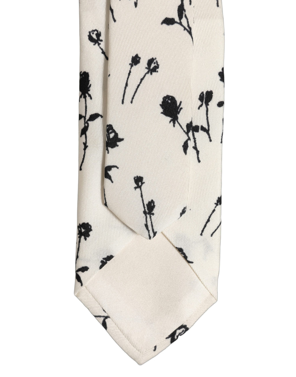 Dolce & Gabbana Off White Floral Print Adjustable Necktie Accessory Tie