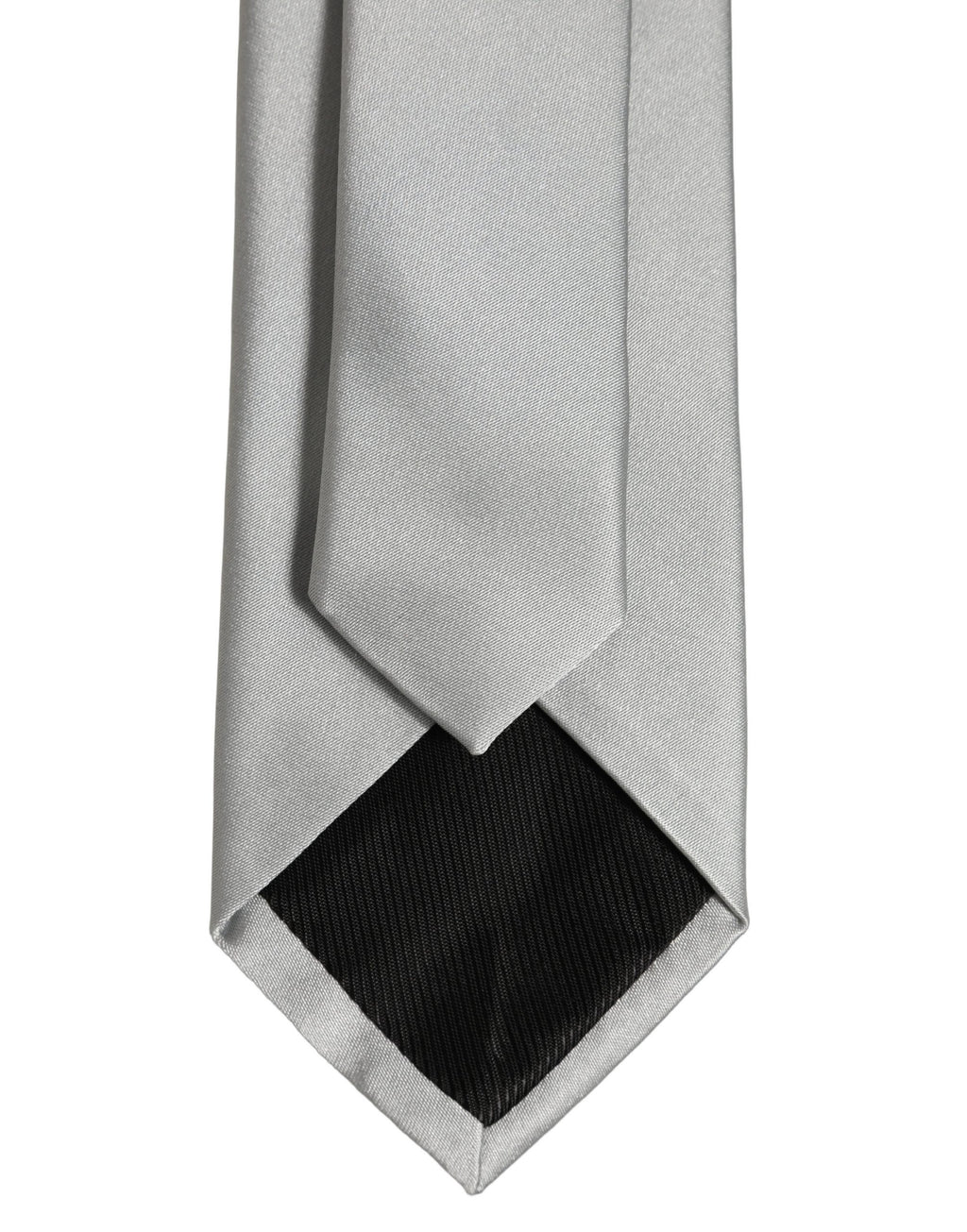 Dolce & Gabbana Gray Satin 100% Silk Adjustable Tied Men Necktie Tie