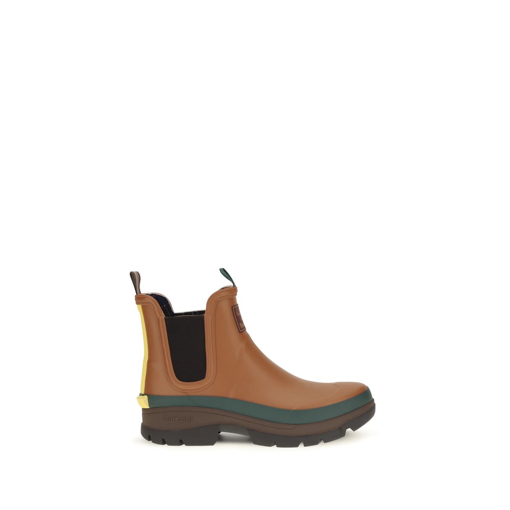 Barbour braune Gummi-Chelsea-Stiefel