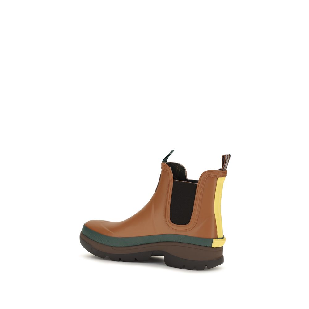 Barbour braune Gummi-Chelsea-Stiefel