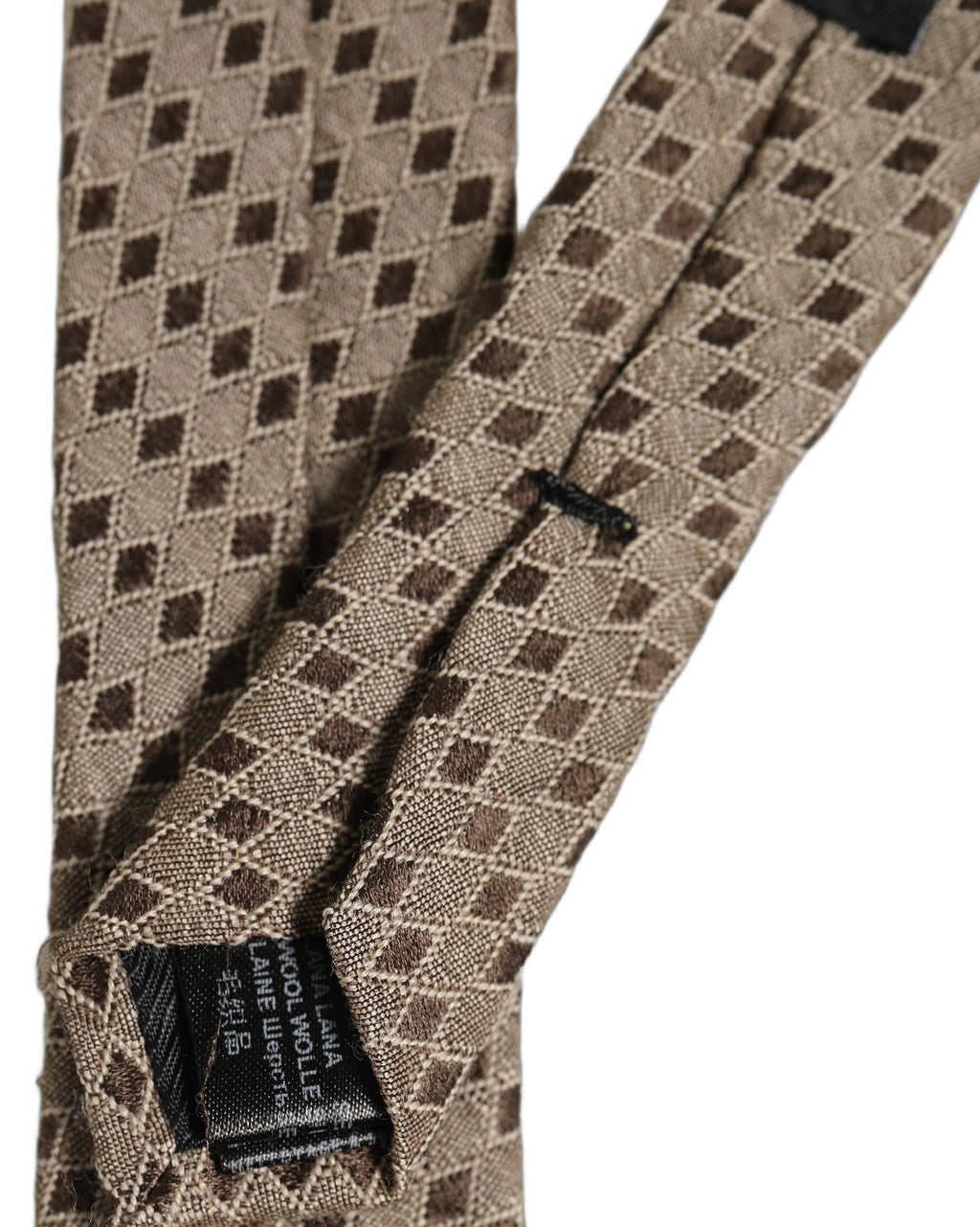Dolce & Gabbana Braune Gemusterte Wolle Verstellbare Herren Krawatte