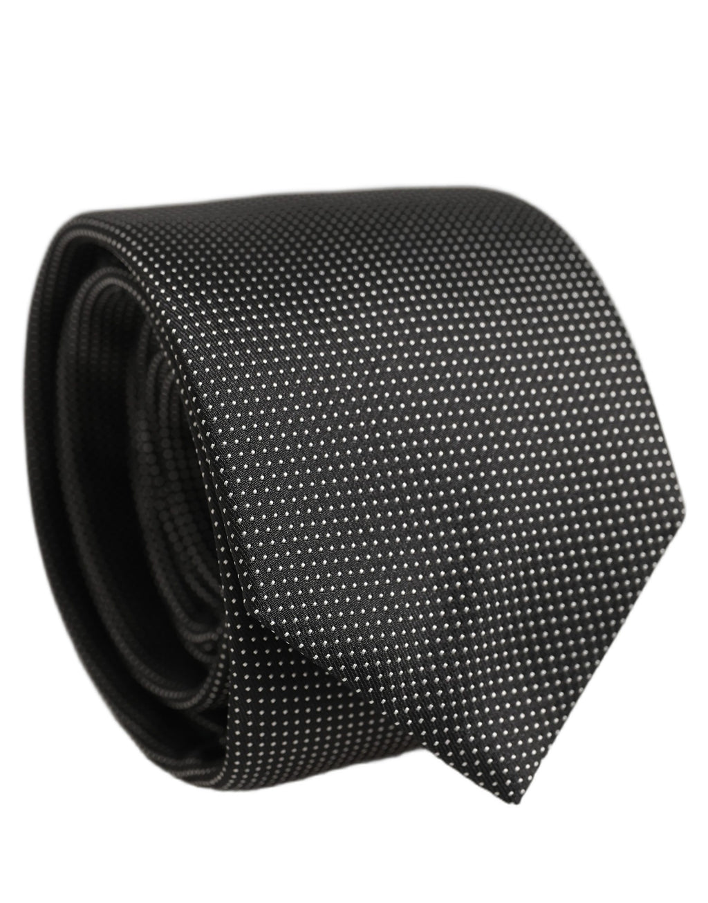 Dolce & Gabbana Black Silk Micro Polka Dot Adjustable Tied Necktie Tie