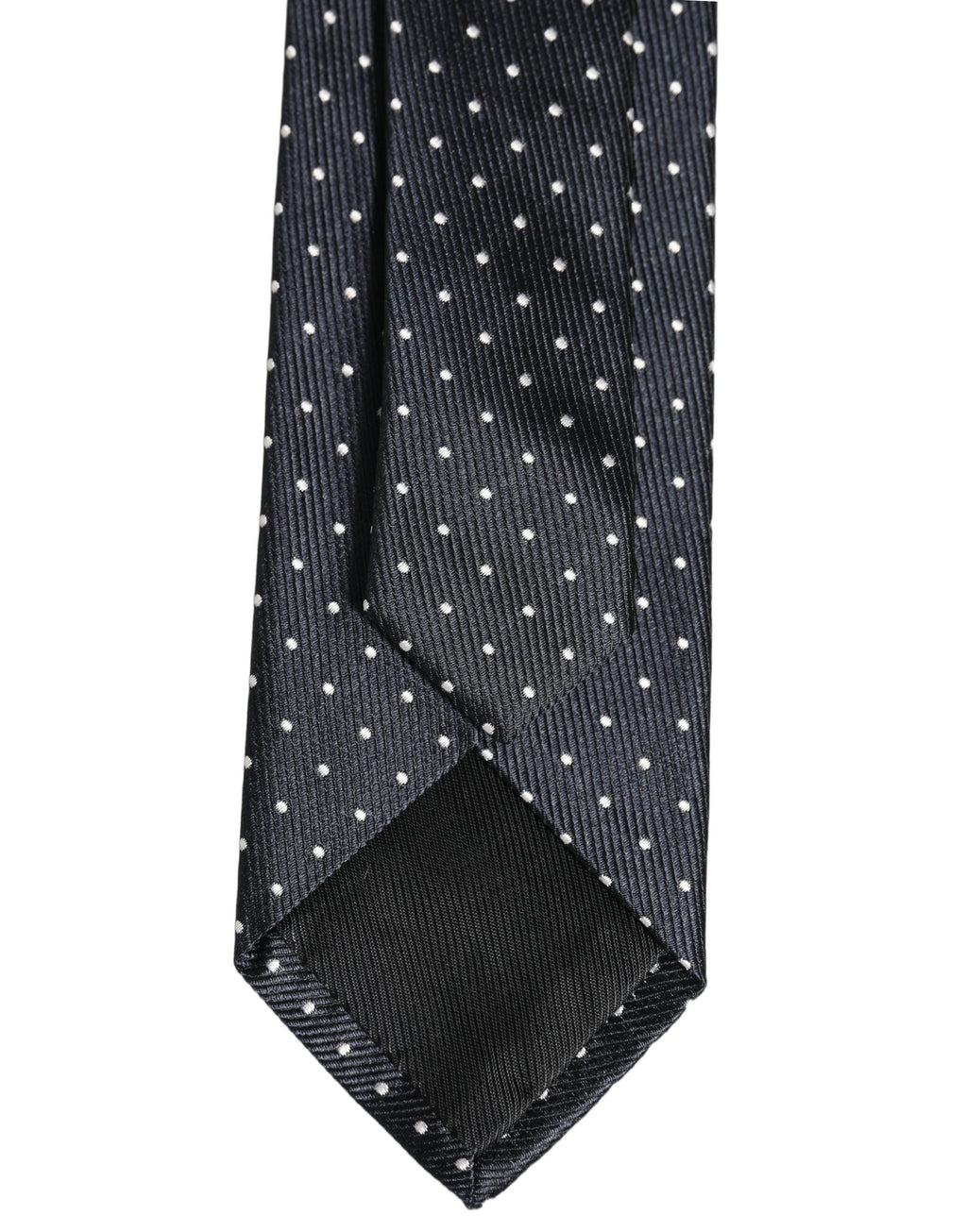 Dolce & Gabbana Dunkelblaues Seiden-Verstellbares Einstecktuch Accessoire mit Polka Dots