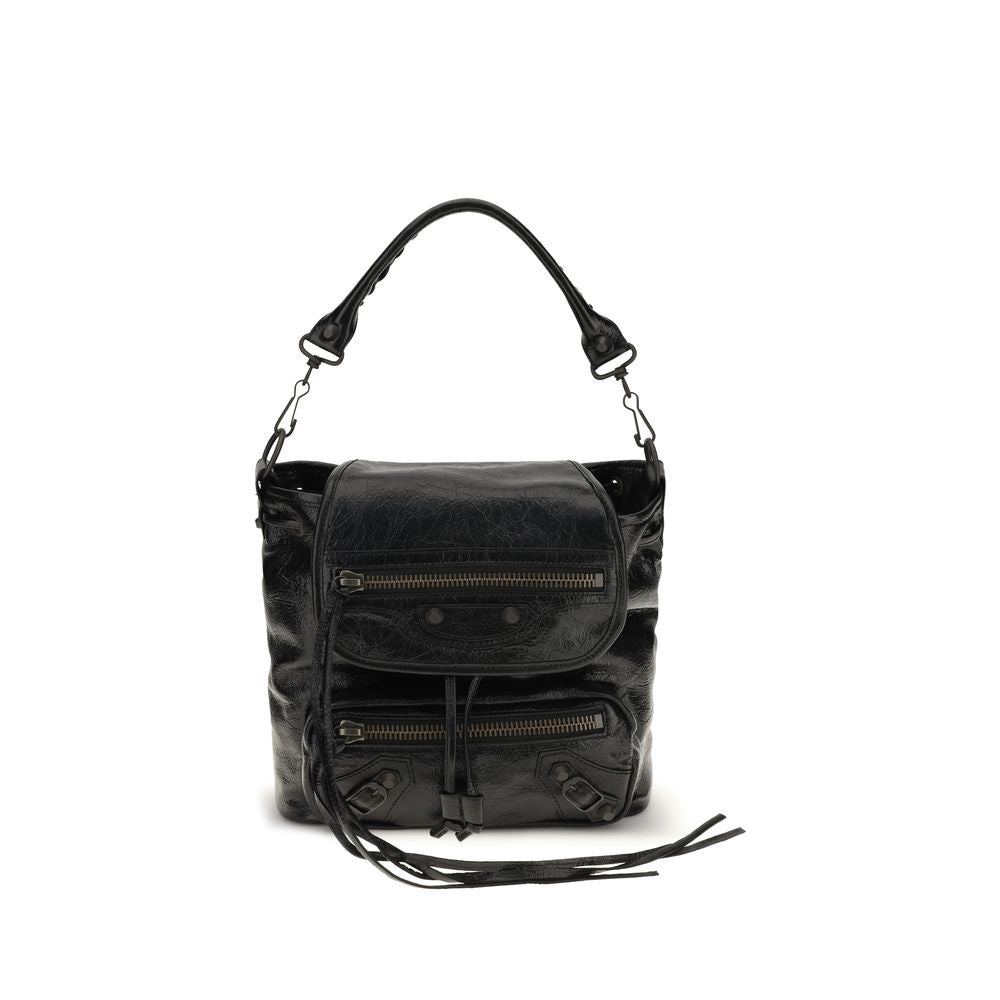 Balenciaga Schwarzer Lammlederrucksack Ovis Aries