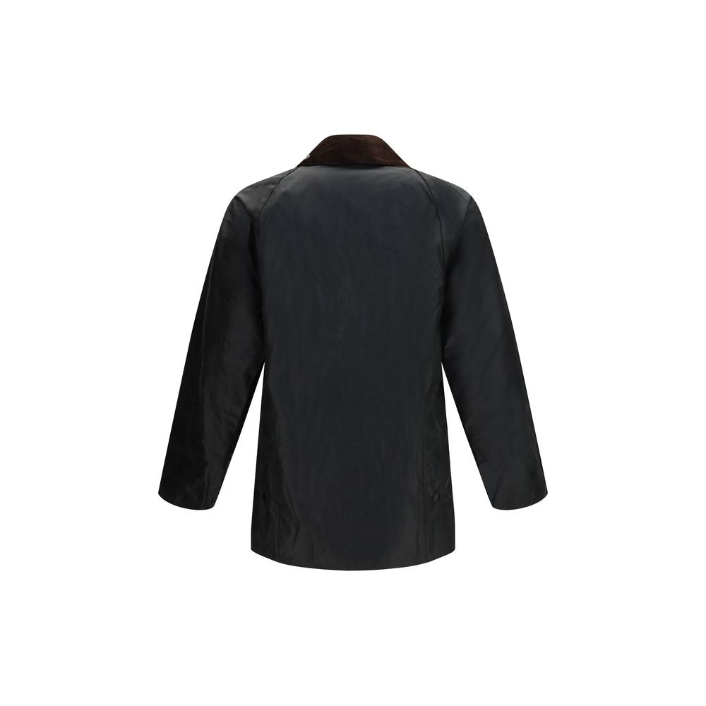 Barbour Schwarze Baumwolljacke in voller Länge