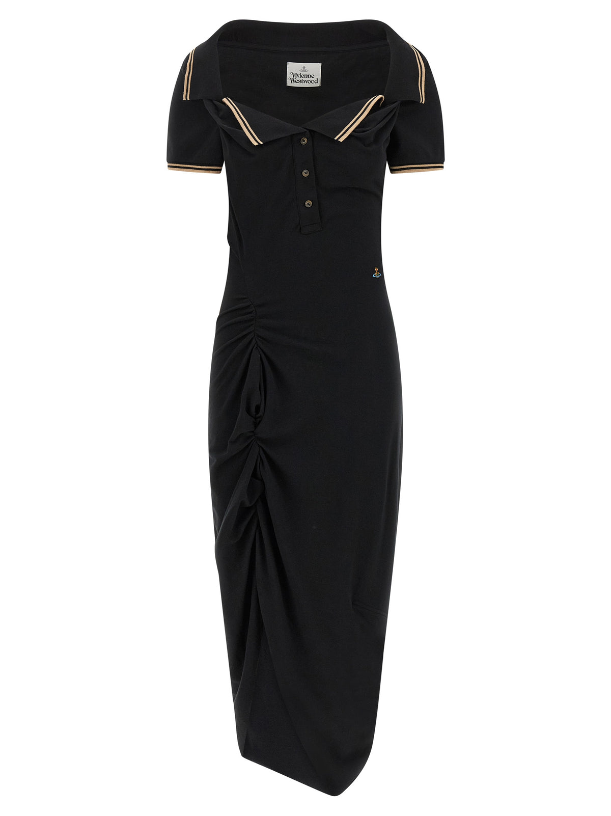Vivienne Westwood Schwarzes Midi-Kleid aus Baumwolle