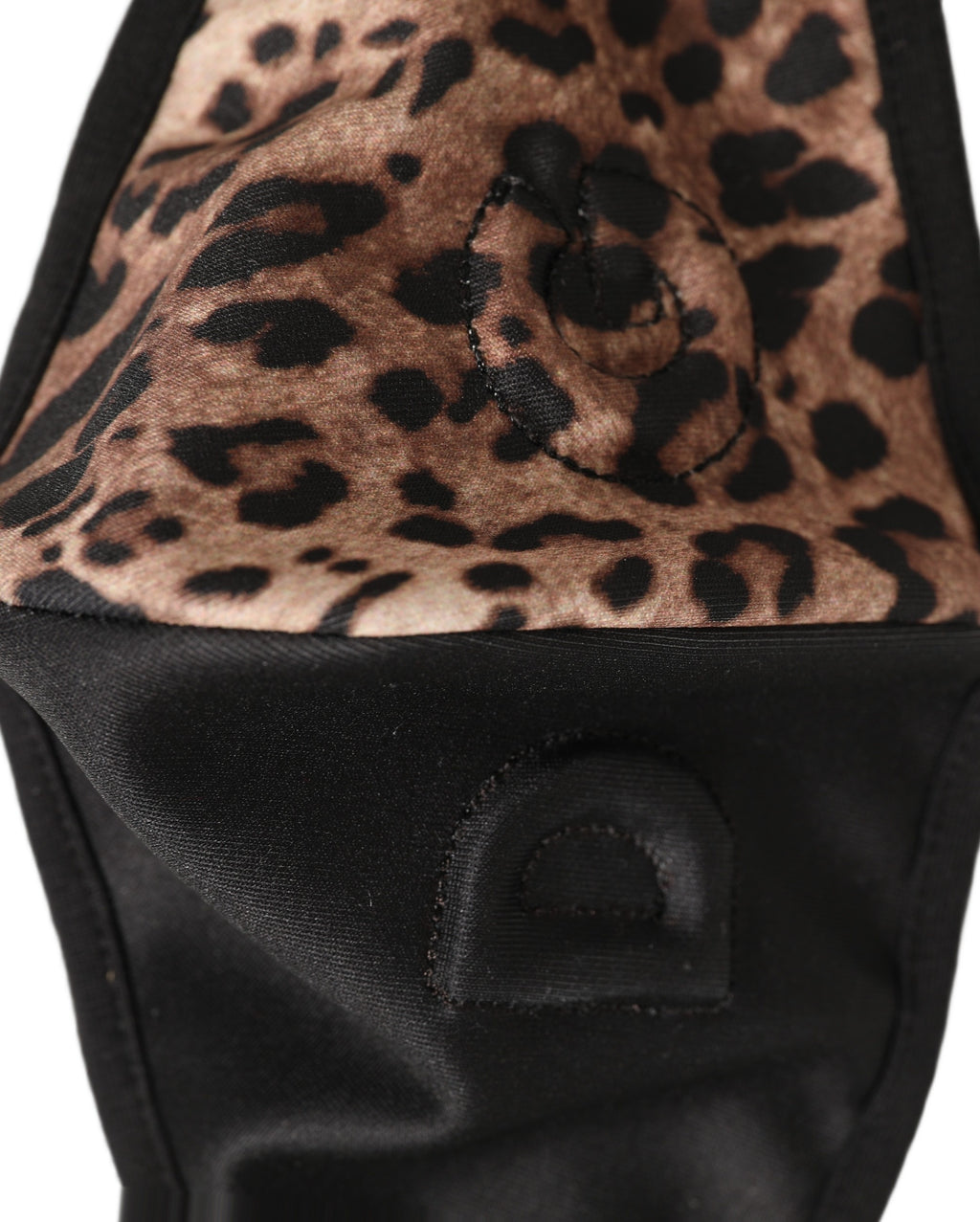 Dolce & Gabbana braun-schwarze Gesichtsmaske mit Leopardenmuster und elastischem Ohrband