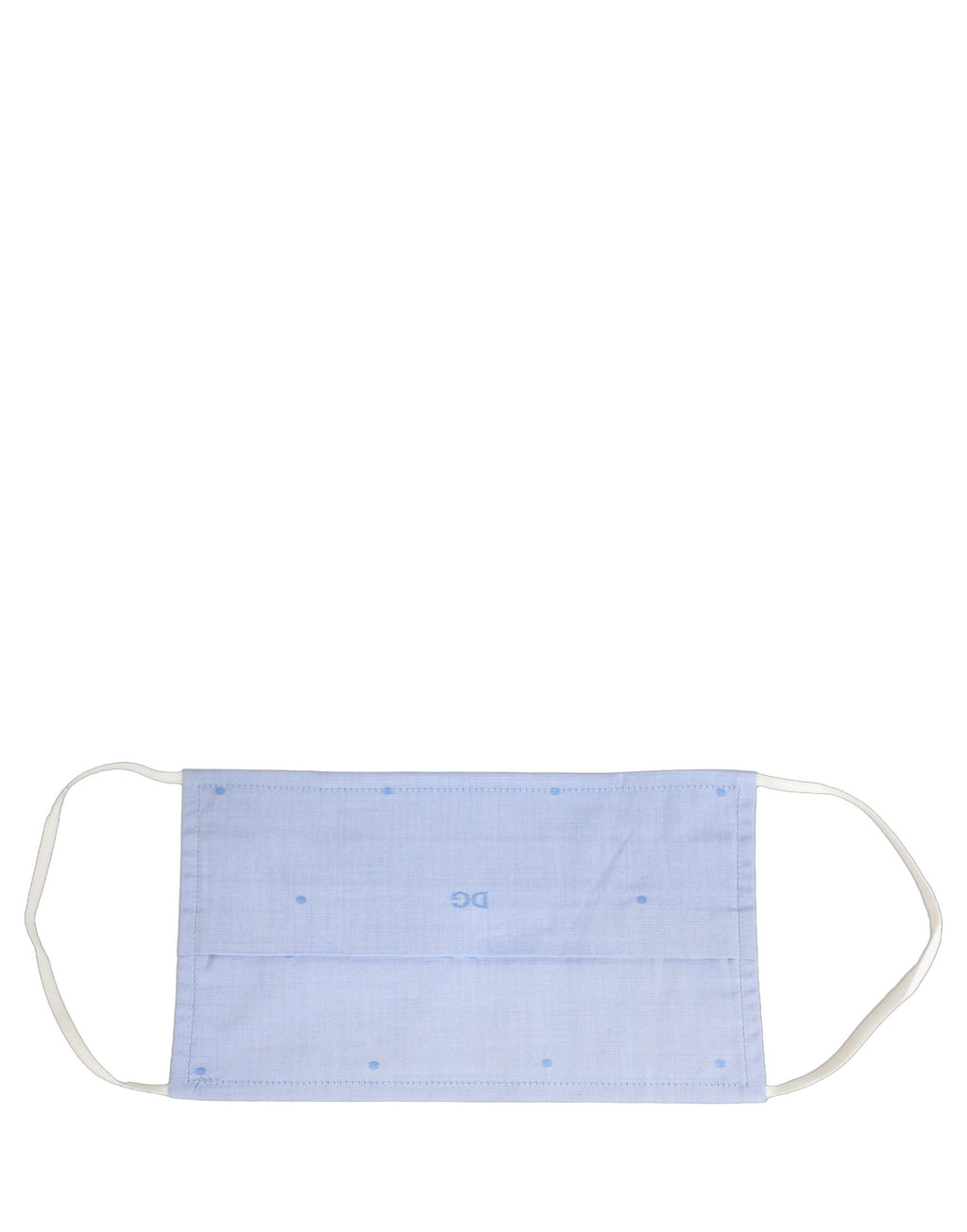 Dolce & Gabbana Light Blue DG Monogram Plissierte Gesichtsmaske mit elastischer Ohrschlaufe
