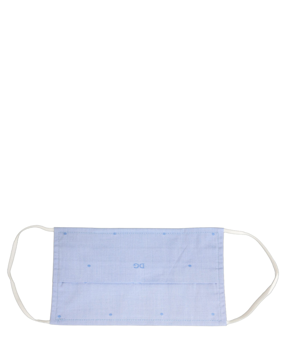 Dolce & Gabbana Light Blue DG Monogram Plissierte Gesichtsmaske mit elastischer Ohrschlaufe