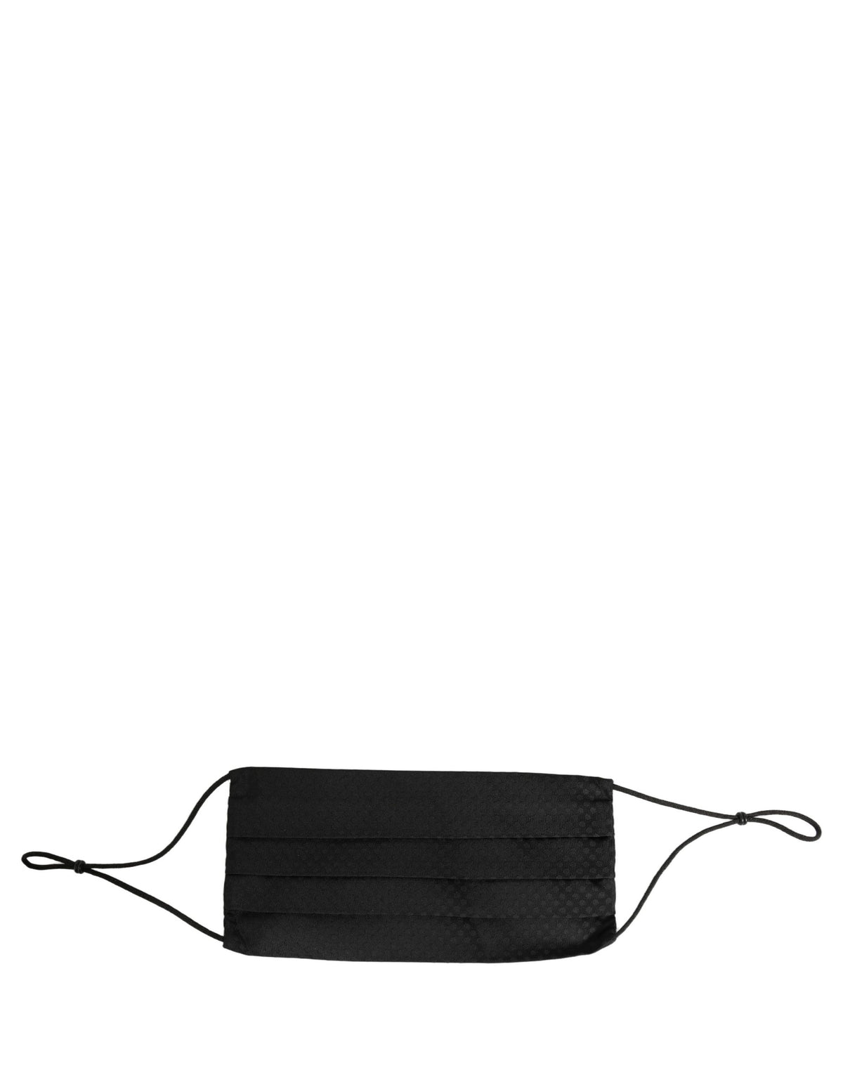 Dolce & Gabbana Schwarze Gesichtsmaske aus Seide mit Muster, Falten und elastischen Ohrschlaufen