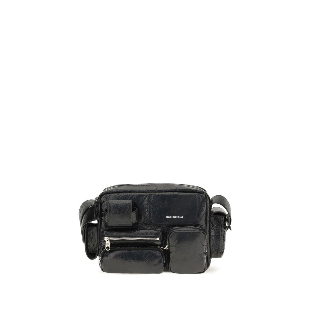 Balenciaga Schultertasche aus schwarzem Lammleder Ovis Aries