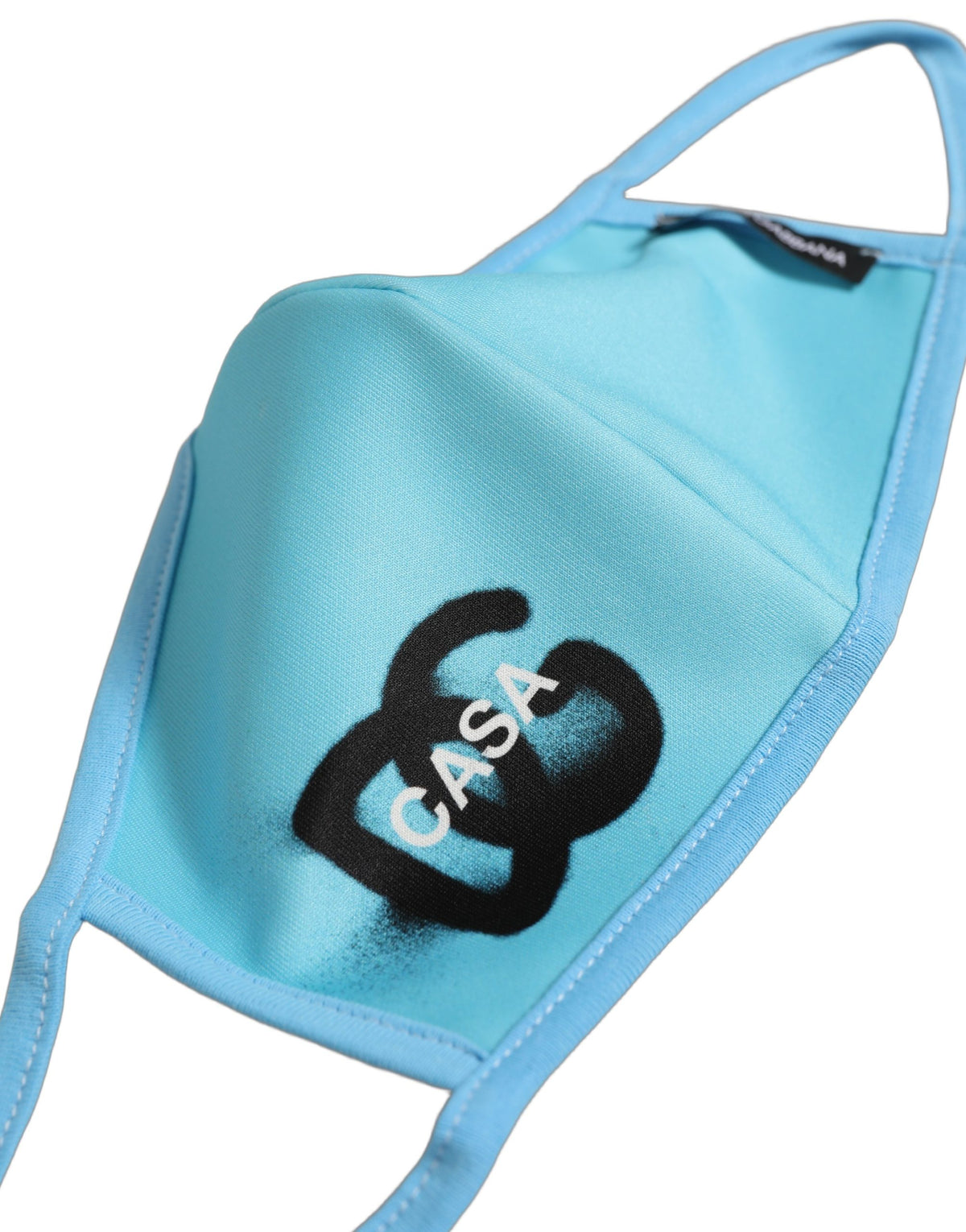 Dolce & Gabbana Blaue Polyester DG CASA Logo Elastischer Ohrriemen Mundschutz